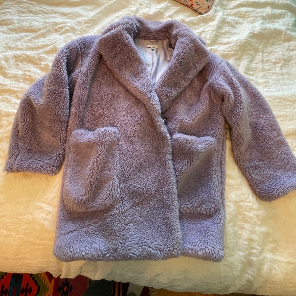 Lavender teddy coat - Picture 2 of 4